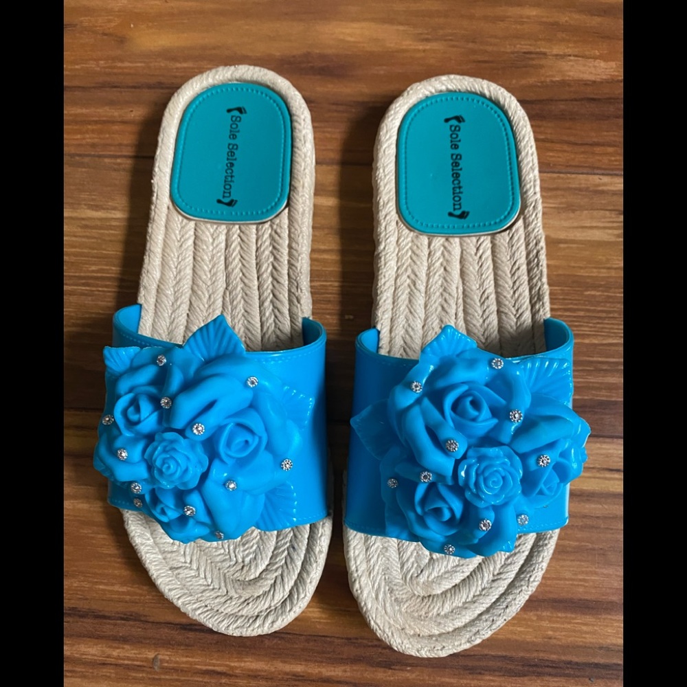 Sole Selection Summer Shoe - Blue Flower